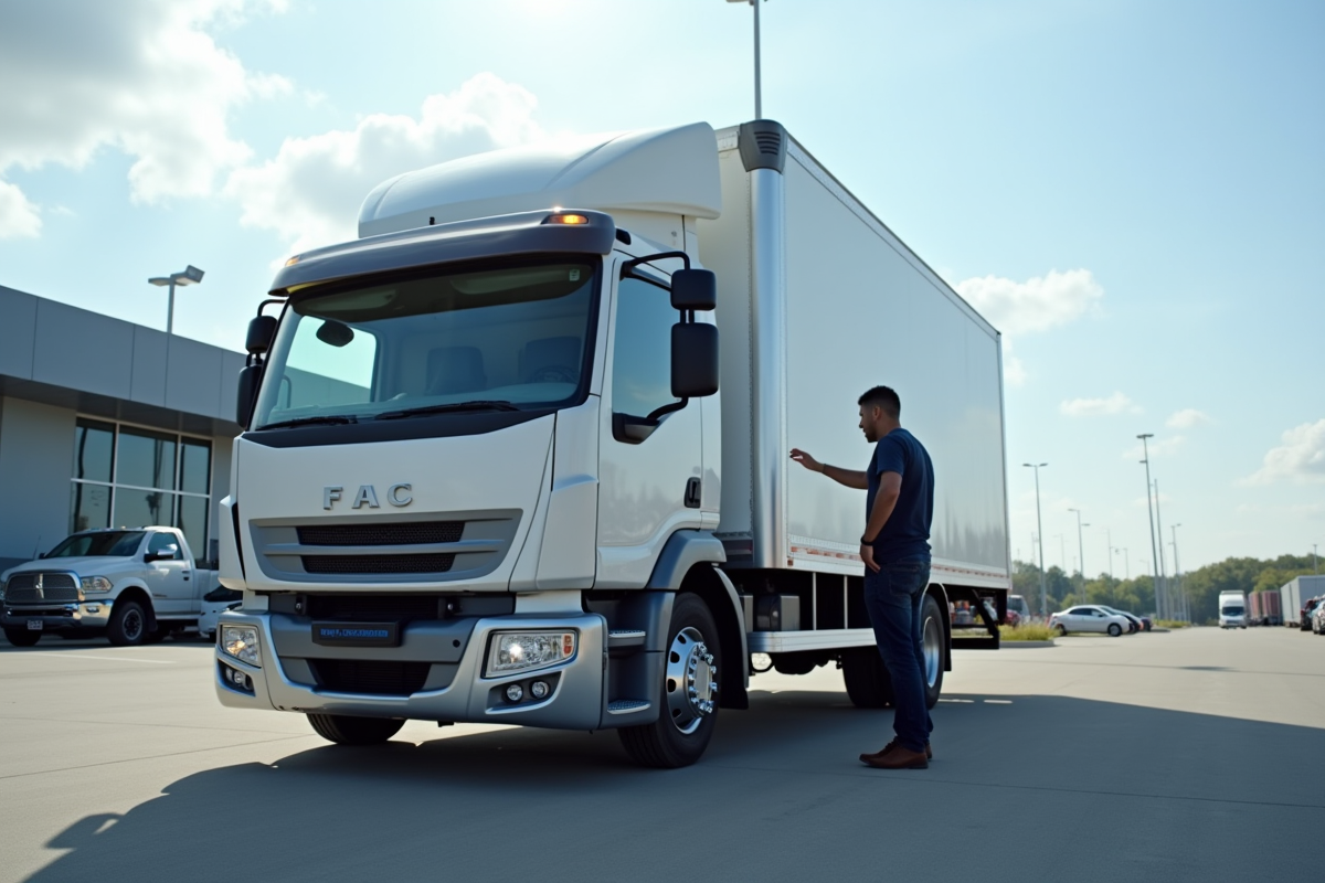 Camion de livraison d'occasion bien entretenu en depot avec acheteur