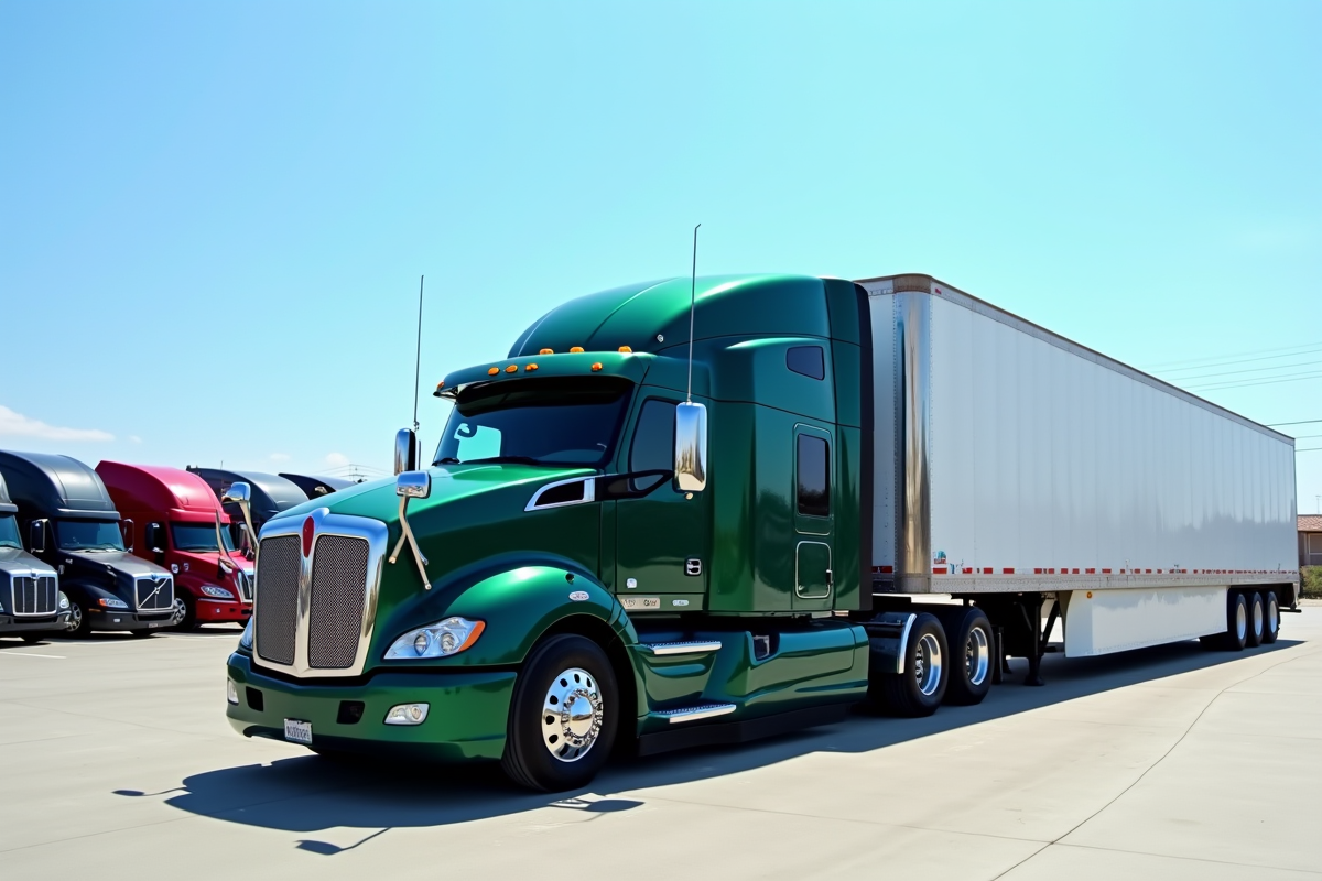 Camion utilitaire d'occasion brillant sur le lot