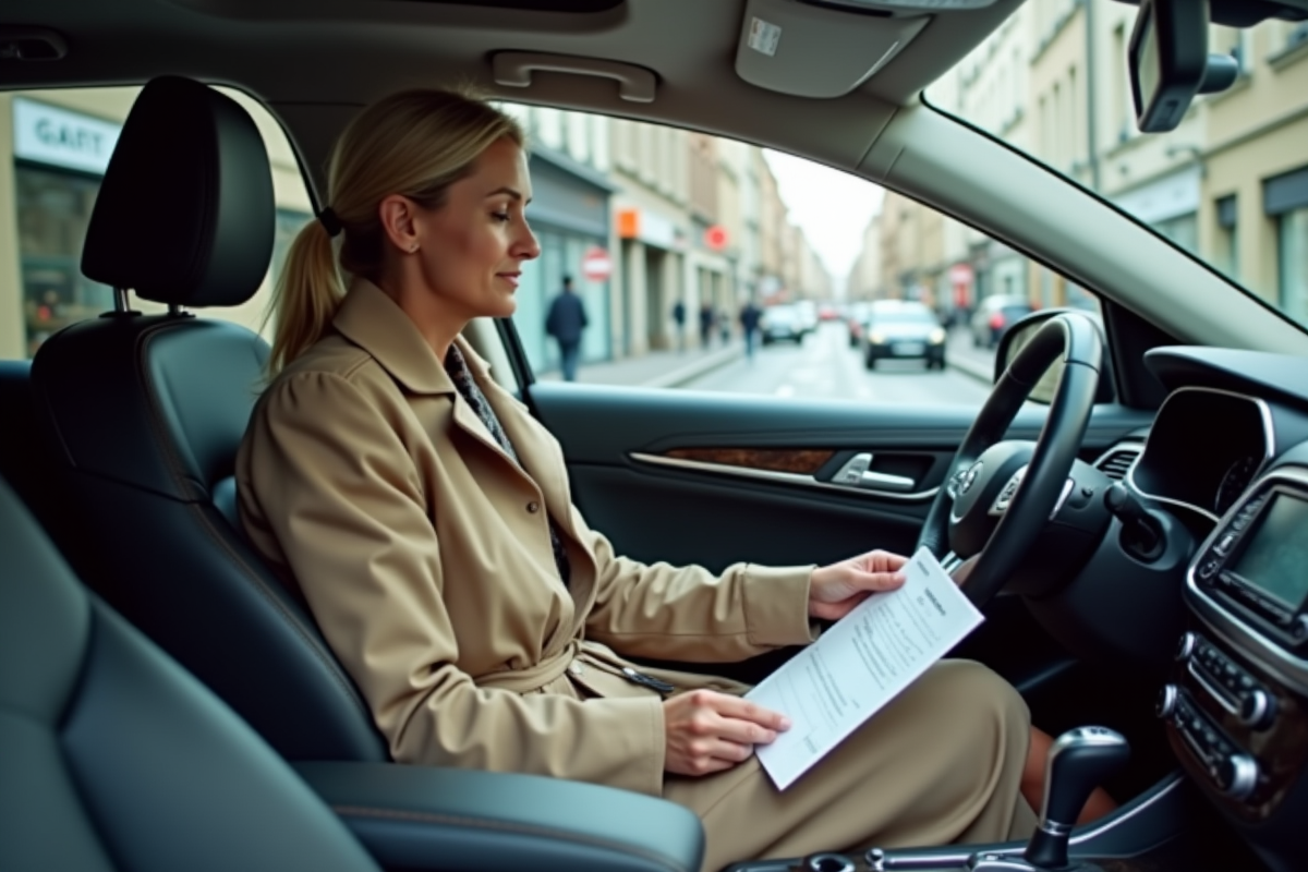 Femme vérifiant un certificat d