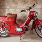 red and black motor scooter
