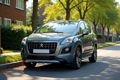 Peugeot 3008 garée dans une rue ensoleillée