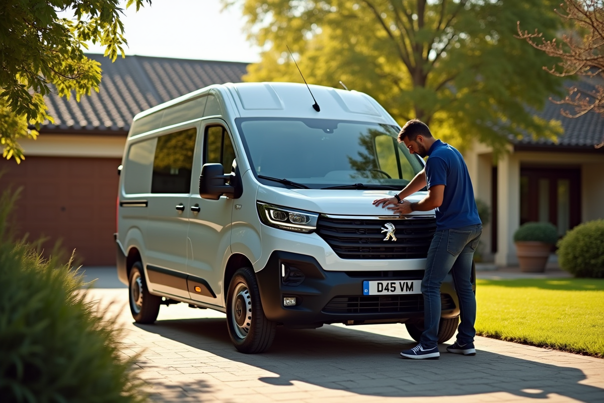 Peugeot Rifter 2024 garée en plein soleil avec le capot ouvert
